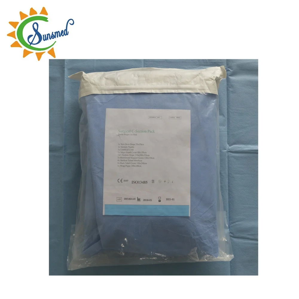 Sterile surgical c-section pack c-section drape pack cesarean pack