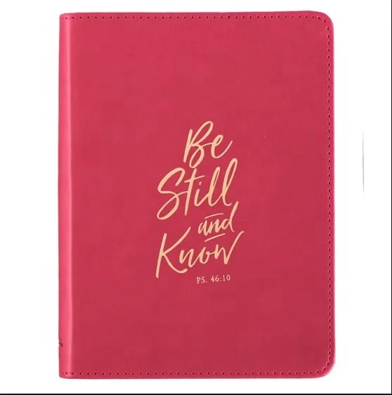 Customized PU cover jacket prayer journal with logo gold foil stamping