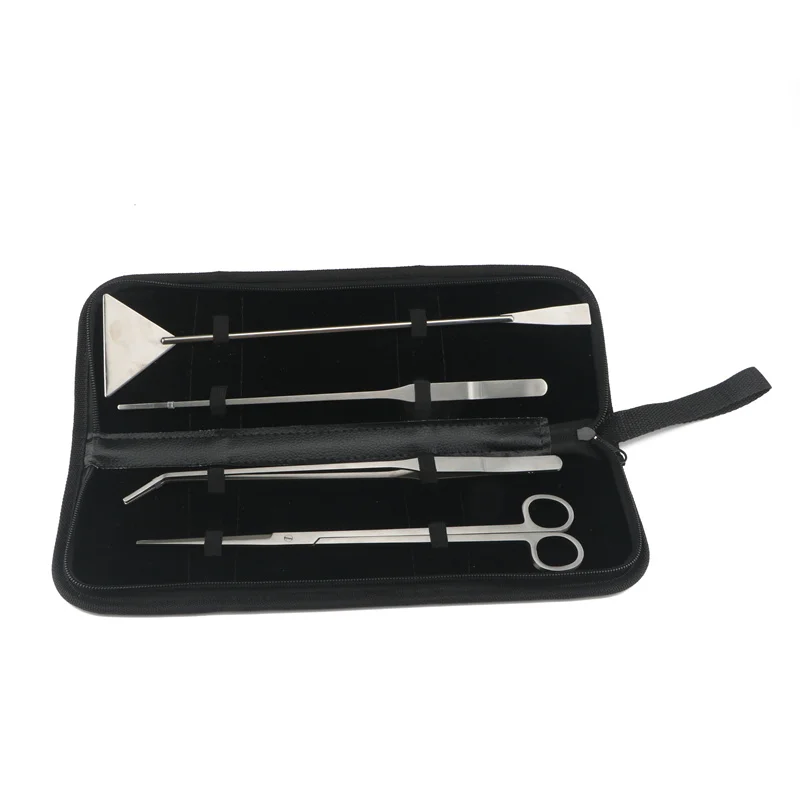 4PC Standing Polished Aquatic aquarium Plant Pruning cleaning tools aquarium tweezers