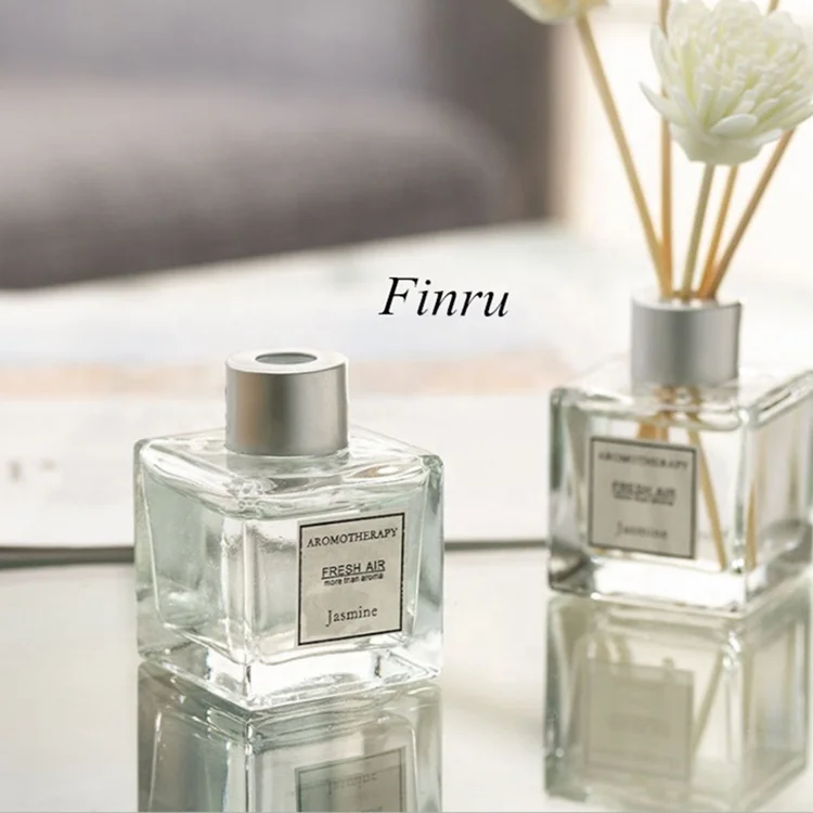 Glass Bottle With Rattan Sticks Fragrance Flower Decor Scented Ceramic Reed Diffuser