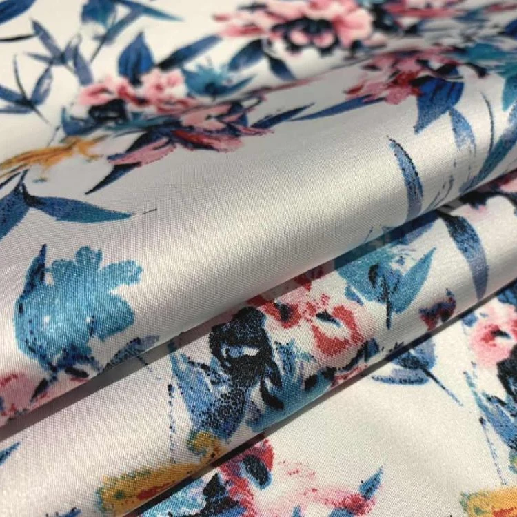 Оптовая продажа, шифоновая ткань с принтом из блестящего 100% полиэстера, шелка, атласа