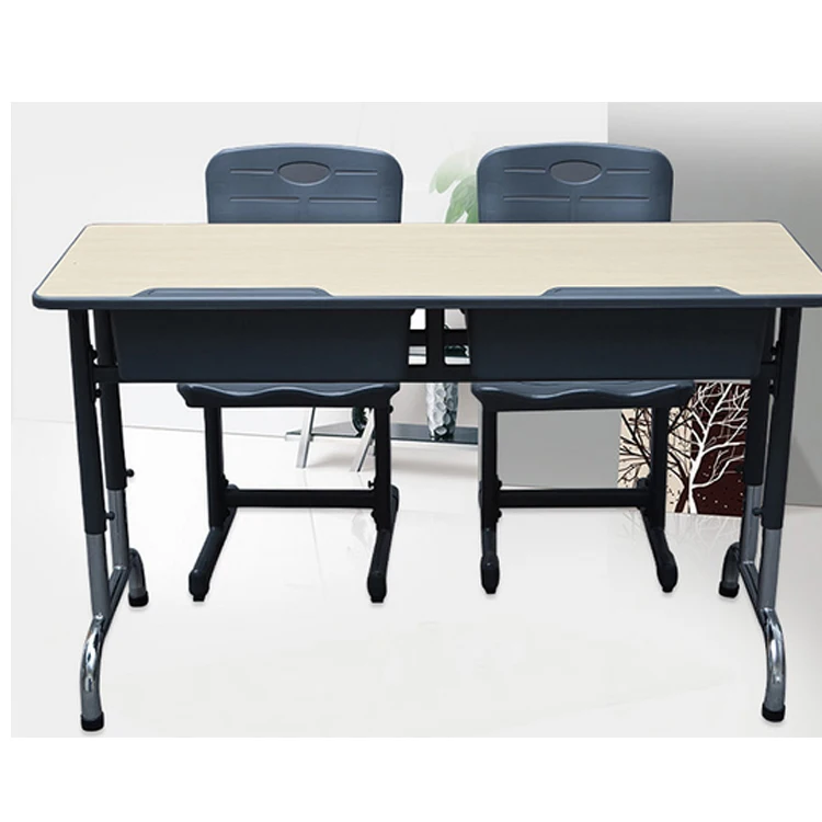 
Wholesale popular middle school double seat school desk with plastic student chairs 