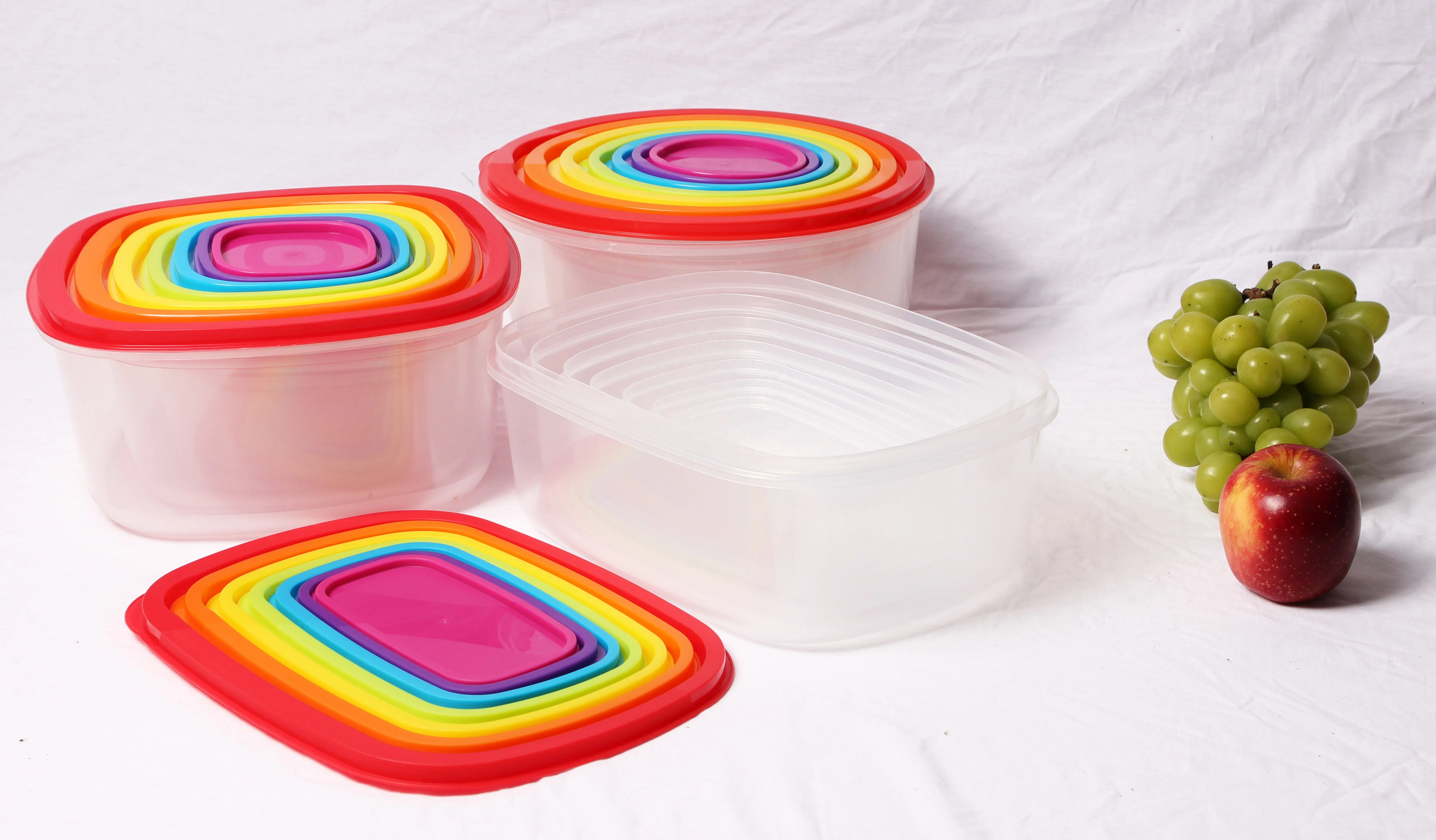 7pk Rectangular rainbow container