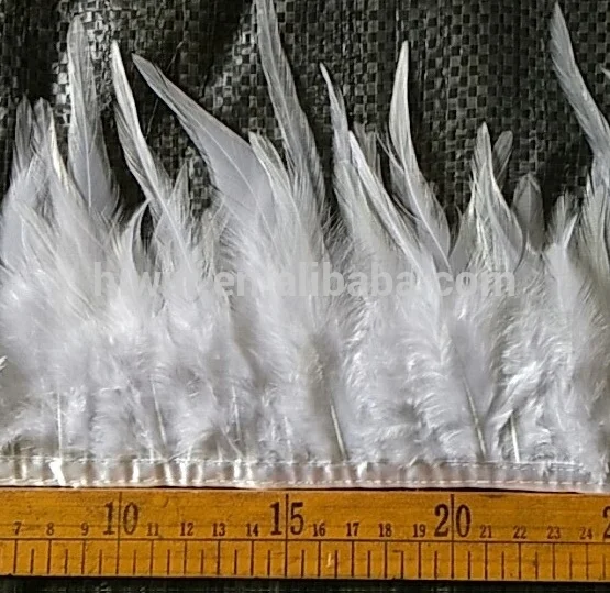 White Saddle Feather Fringe Trims for Skirt / Costume / Wedding Deco Accessories