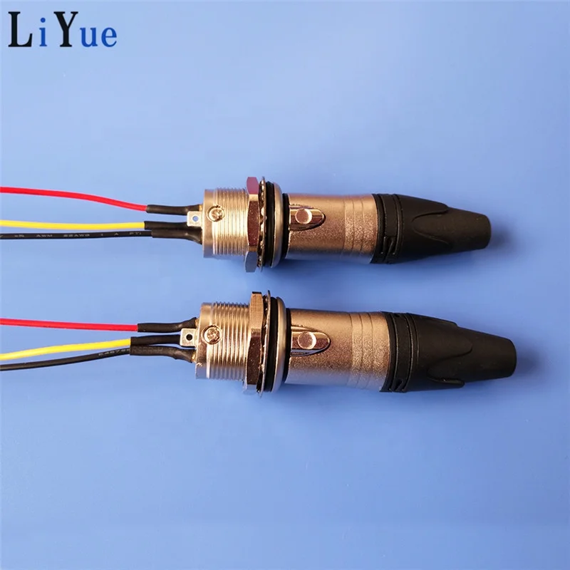High quality 3 4 5 pins XLR connector for audio and video male female plug