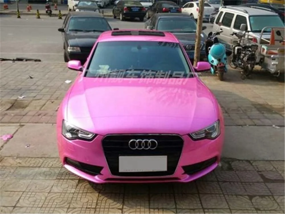 Pink Premium High Gloss Glitter Sparkle Metallic Car Vinyl Wrap Sticker Decal Film Sheet Bubble Free Air Release