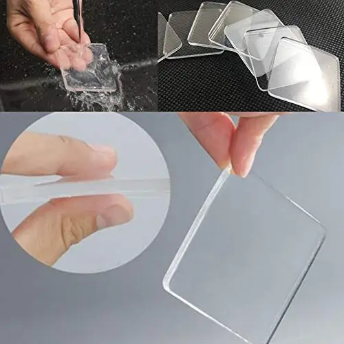 2019 Amazon Hotselling Super Sticky Easy Gripping Pad Transparent Silicone Fixate Anti-Slip Gel Pads Mat Wall Sticker