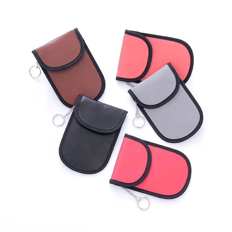 RFID Blocking Case Car Key Security Protection Rfid PU  Leather Key Bag/Pouch