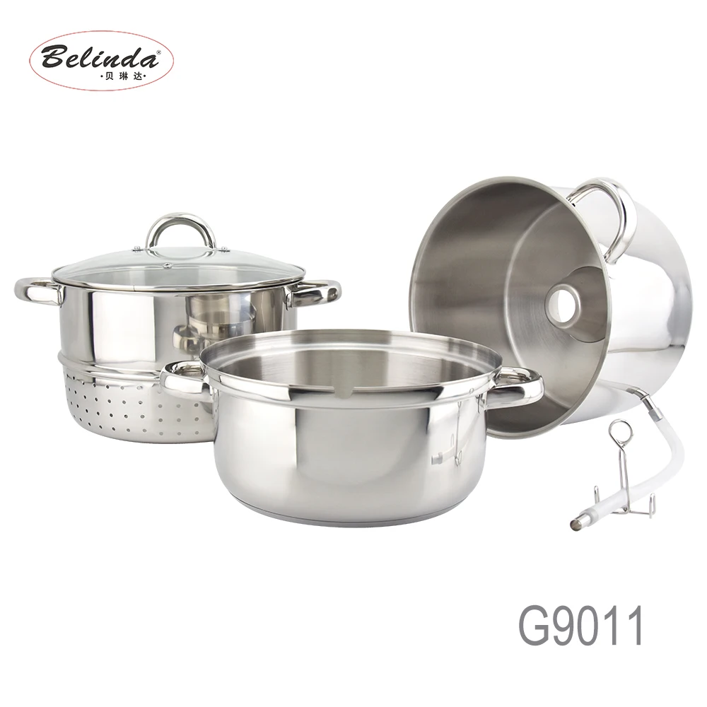 Capsulated Induction Bottom 3 Layers Kitchen 8L Fruit Steamer Juice Pot