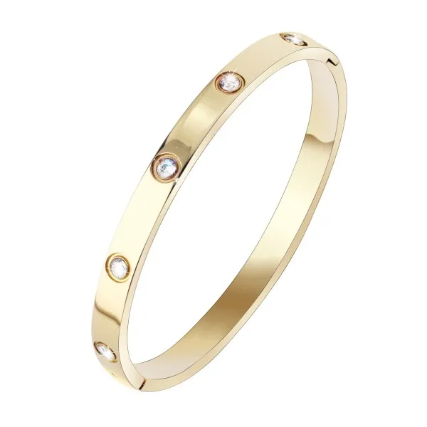 Loftily Bracelets for Women Diamond Bracelet Bangle for Couples Buckle Titanium Steel Girlfriend Boyfriend Valentines Wedding