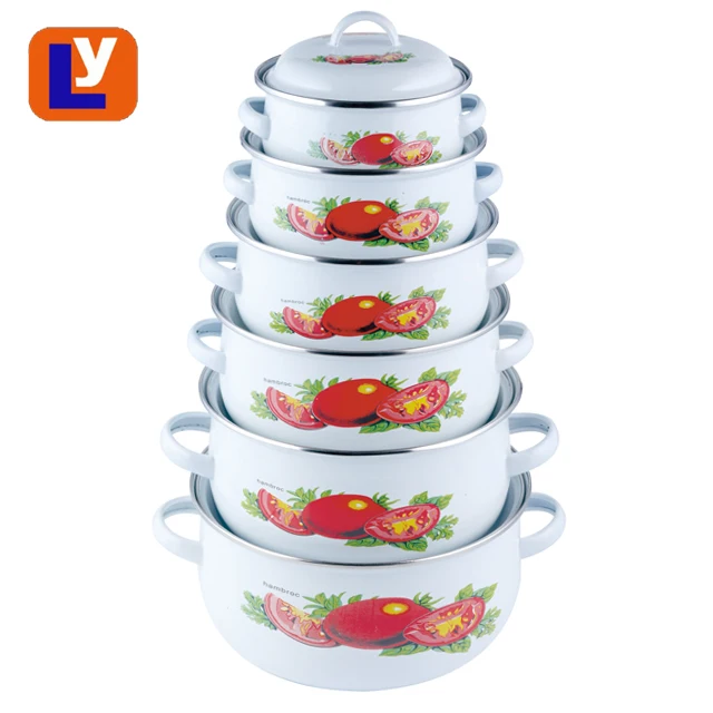 6 шт./набор эмалированная кастрюля 14-24