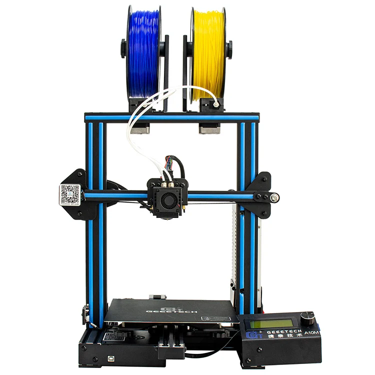 Geeetech A10M stampante 3d разноцветные двойной экструдер полностью закрытый корпус с двумя diy 3D принтер печатная машина