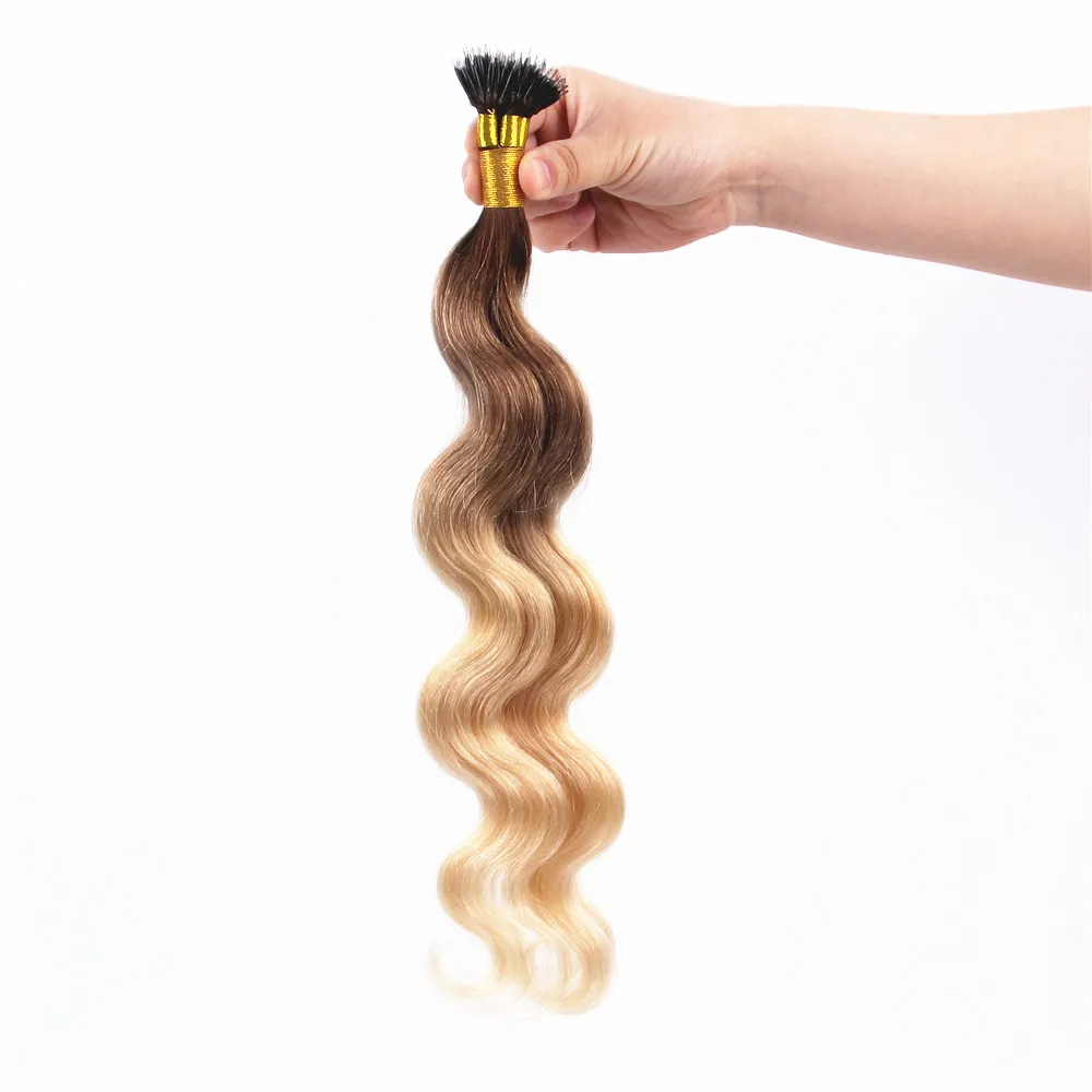 Balayage Blond Color Body Weave Hair Nano Ring Remy Hair Extensions