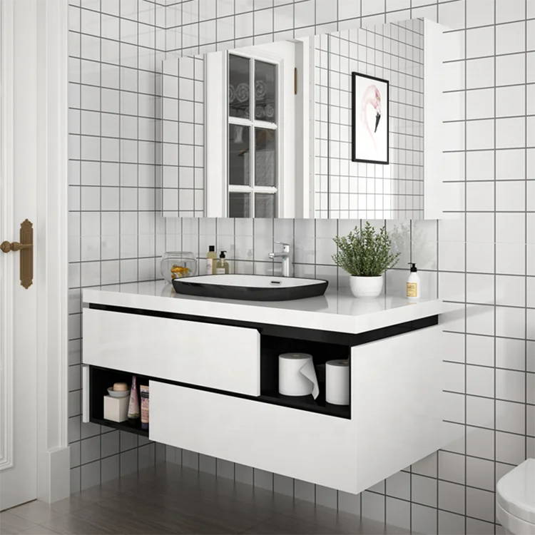 Manufacturer Sells Minimalist Design Solid Wood Plywood Cabinet Bathroom Cabinet