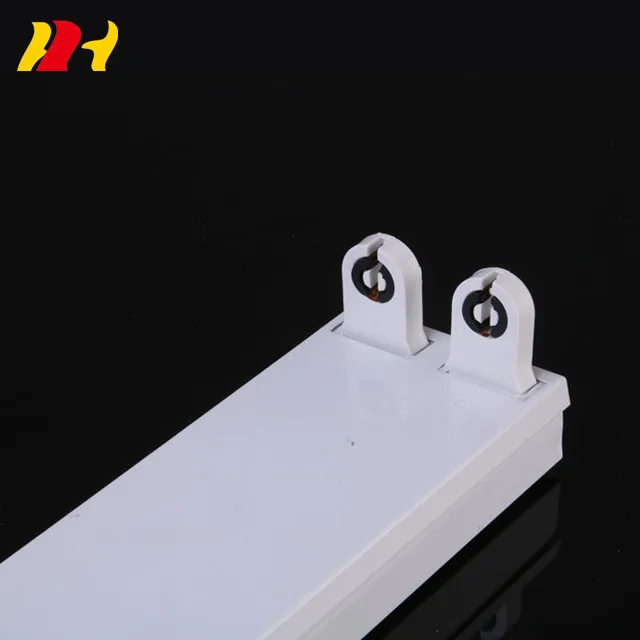 Indoor Decorated Office Linear 2Ft 3Ft 4Ft G13 Lampholder Iron Base LED T8 36W 2x18W 2X20W Double Fluorescent Tube Light Fitting