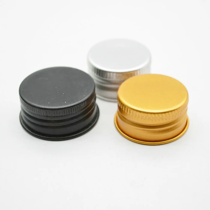 Sealed aluminium lid 18mm 28mm golden screw cap with PE liner