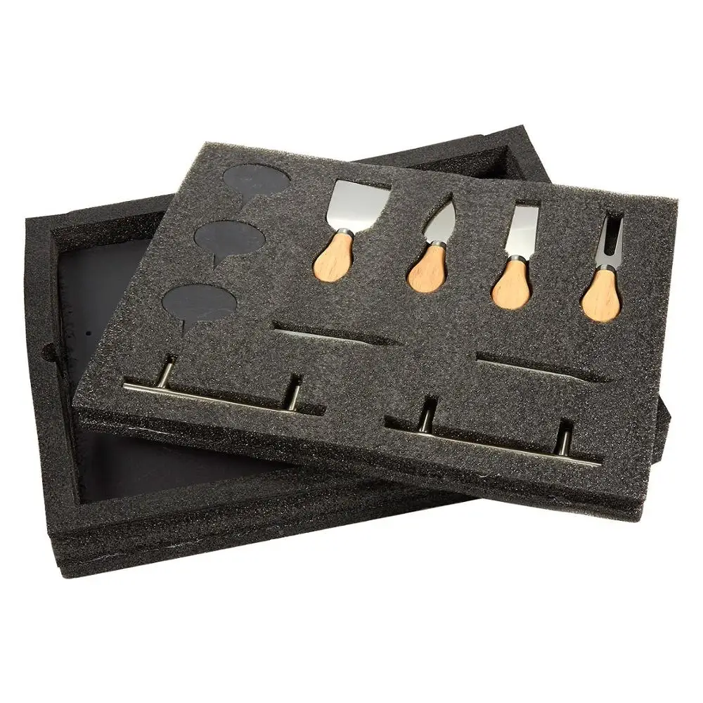 15 x 12 Inches Slate Cheese Cutting Board Set with 4 Cheese Knife,  3 Cheese Markers, 2 Chalk Pens