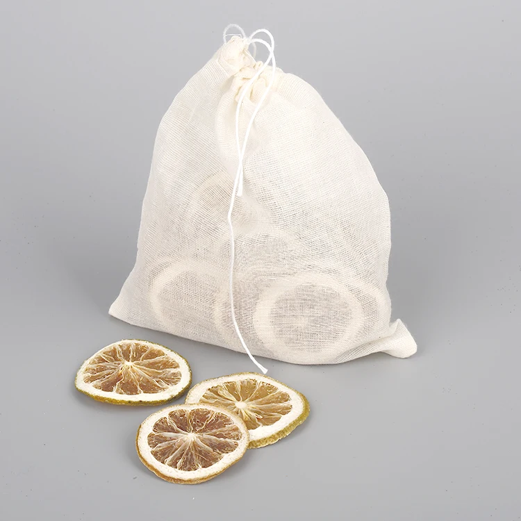 Индивидуальный биоразлагаемый органический хлопковый муслиновый Пустой чайный пакетик с веревкой
