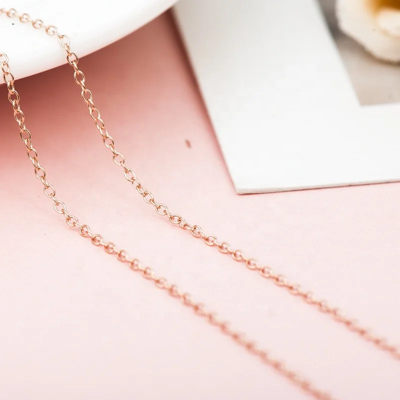 L01 Low price 18inches wholesale custom 925 Silver rolo chain link necklace made in italy 925 sterling silver cross chain