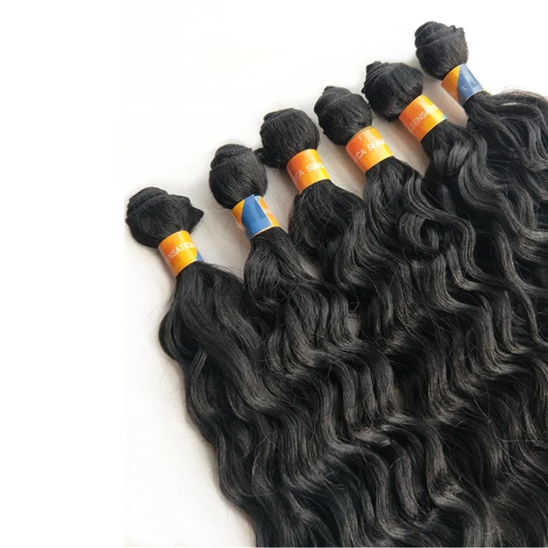 Wholesale 100% Premium Fiber Cheap Synthetic Hot Lisa Curly 6pcs /set Hair Double Weft Weaving Bundles Extensions