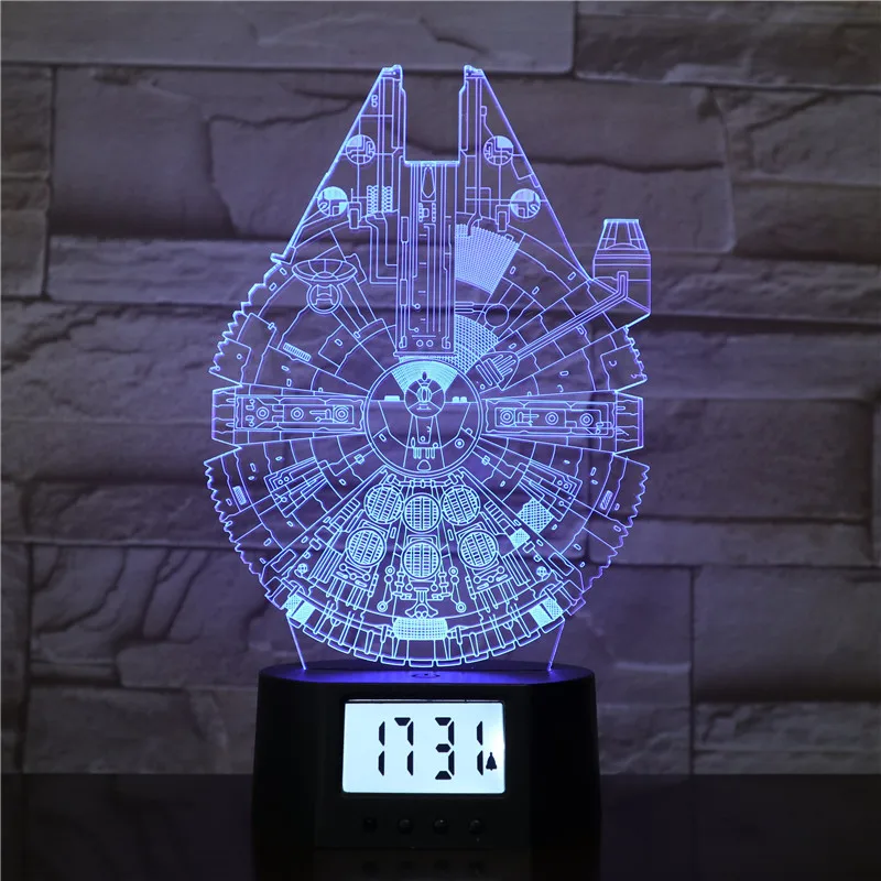 New Arrival  Windmill Shape Lamp 3D Optical Illusion Visual Lamp 7 Color Alarm Clock LED-hologramm Holiday  Decoration Gift Lamp