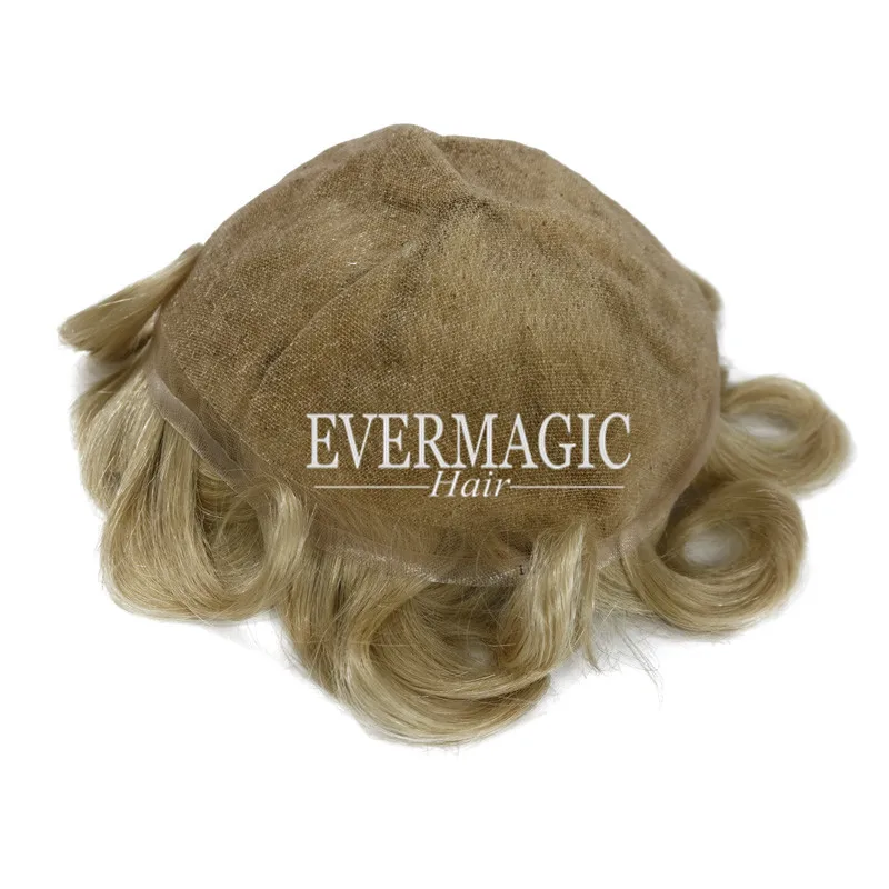 
Ash Blonde Color Toupee for Thinning Hair Men Full Lace Men Wig Hair Pieces Human Hair Replacement 