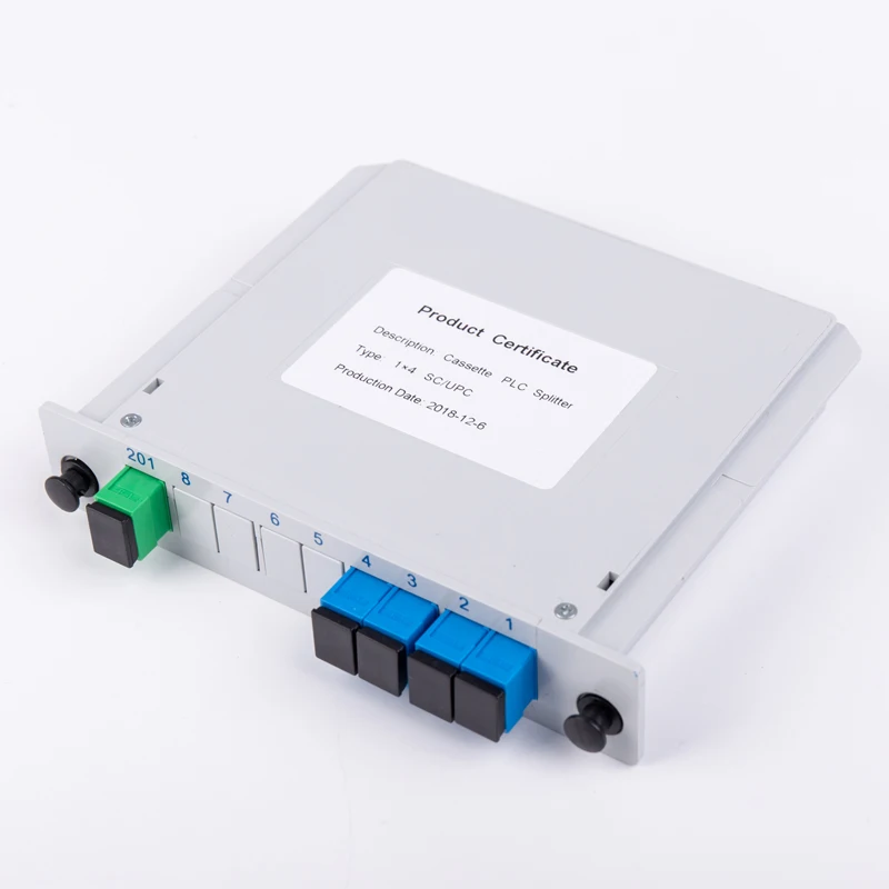 Новый продукт 1:4 Кассетный оптический разветвитель 4 way разделитель plc SC/APC Вставить Тип разделитель plc 1x4