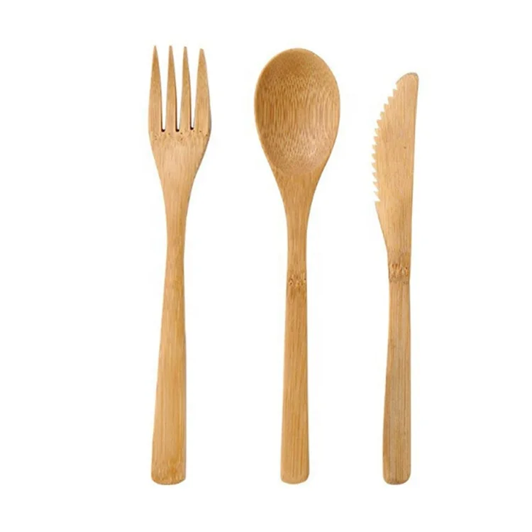 Best Sell Handmade Bamboo Straw Chopsticks Knife  Fork Spoon Flatware Set with Portable Bag