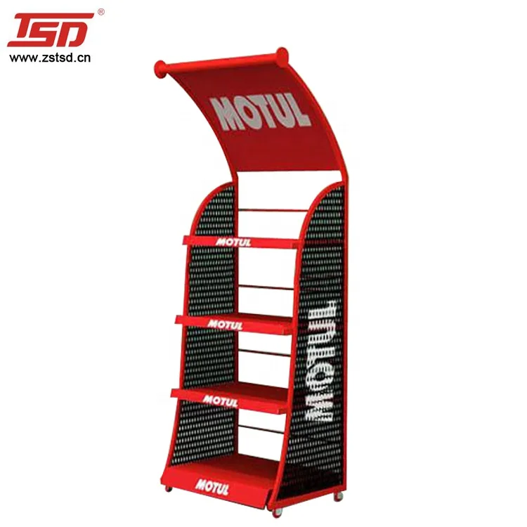 Wood Essential Motor Oil Display Rack,shop Display Furniture