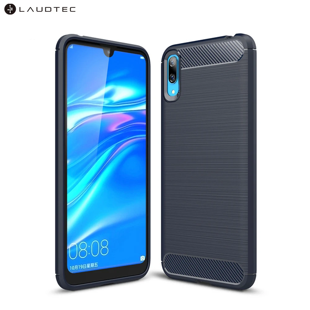 Laudtec Carbon Fiber Silicone TPU Back Cover Case for Huawei Enjoy 9