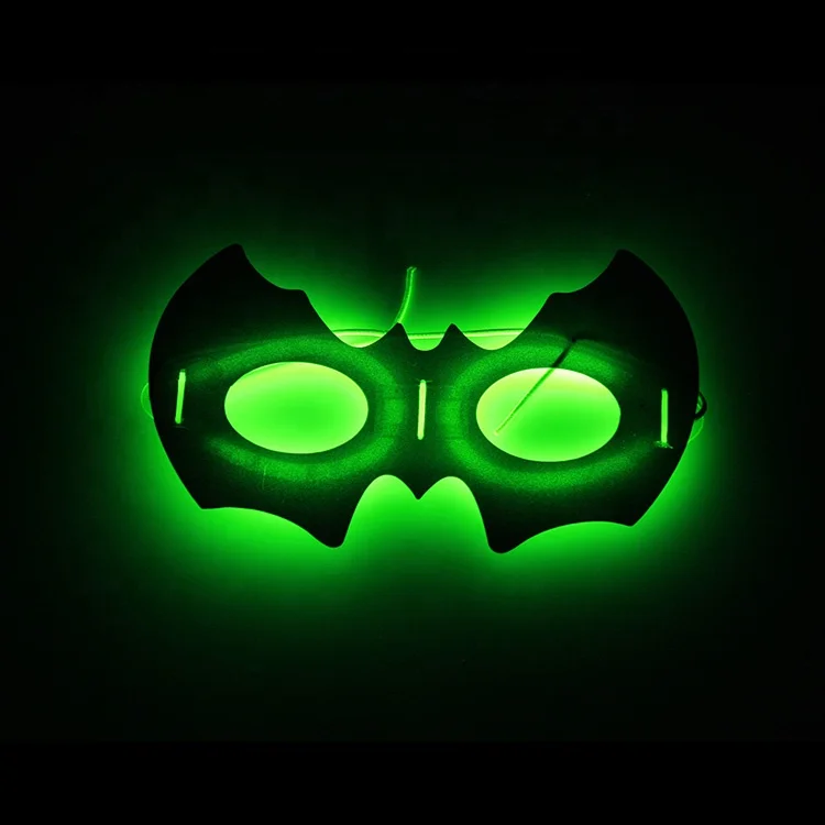 Buy Halloween Bat Glow Eye Mask In The Dark With Two Light Stick and string