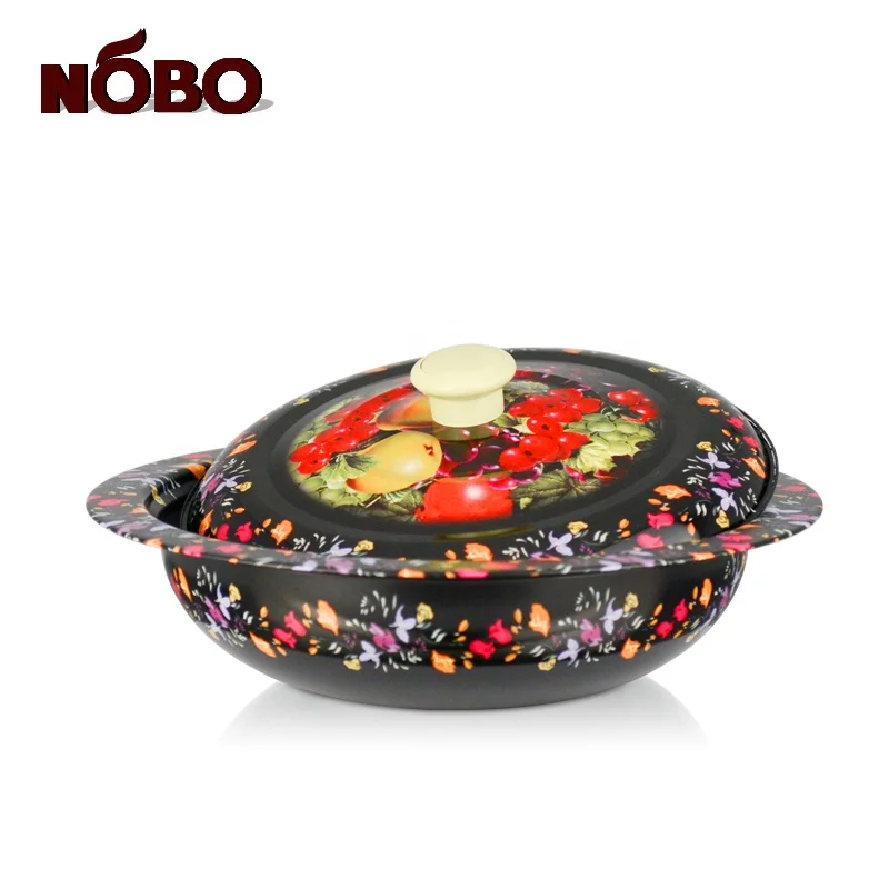 NOBO Custom China melamine print cast Iron tableware Indian copper dish serving dishes with lids