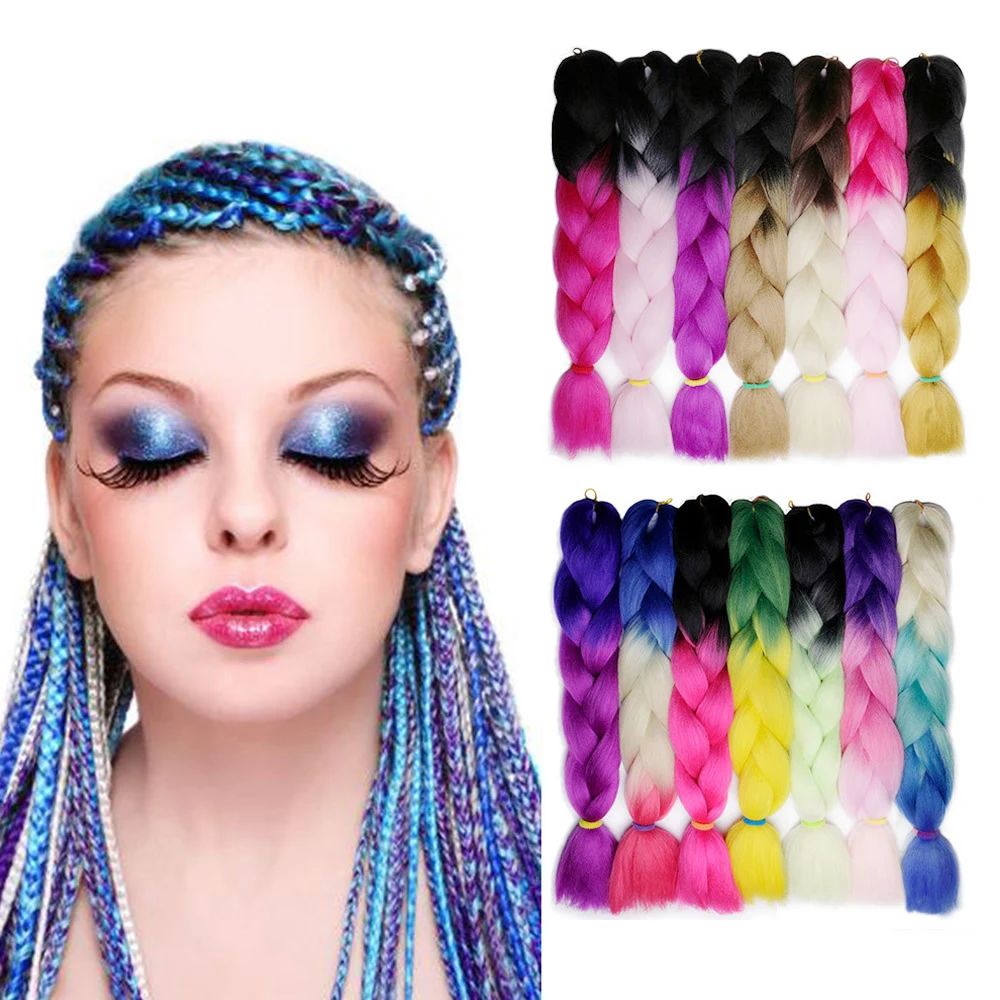 
colorful braiding hair kankalon braiding hair wholesale and jumbo braiding hair wholesale For African Synthetic Crochet braided 