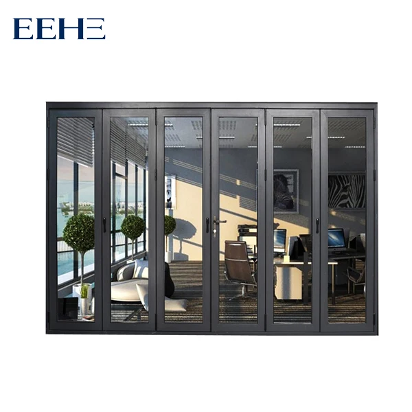 
China villa thermal break soundproof accordion door for garden glass door 
