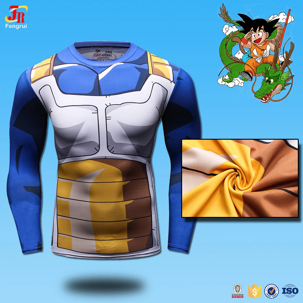 Wholesale Anime Clothing Goku DTG Printer Compression T Shirt