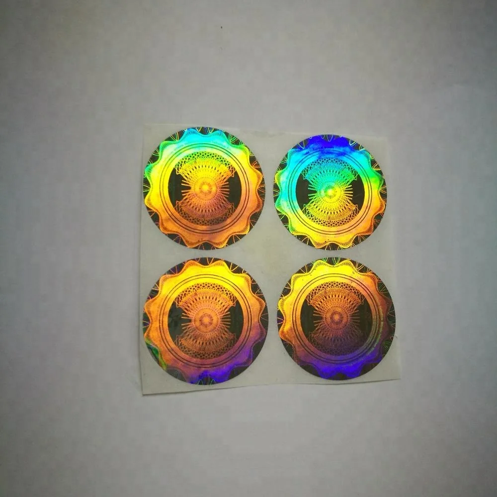 Eco-friendly customized logo rainbow color security genuine hologram label/sticker