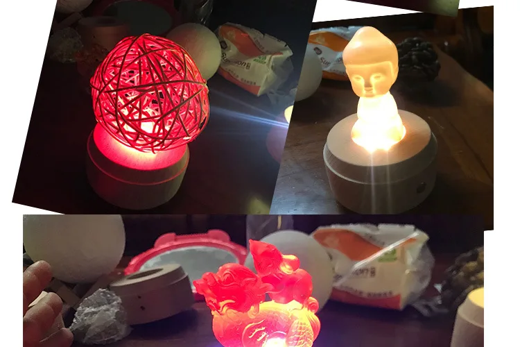 Светодиодный ночник хрустальный шар музыкальная шкатулка деревянная основа для детей подарок