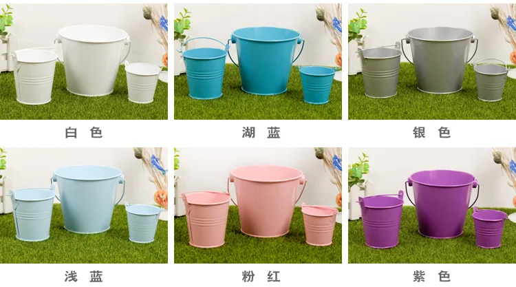 Fashion  kawayi  mini  colorful   Metal Pail Buckets Party Favor, 3-inch  flower  pots- medium size