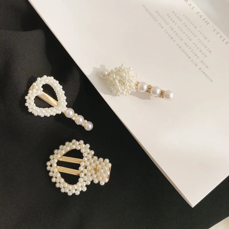 Korean design ins pearl hair clip wholesale in mixed models high quality hair clip for women