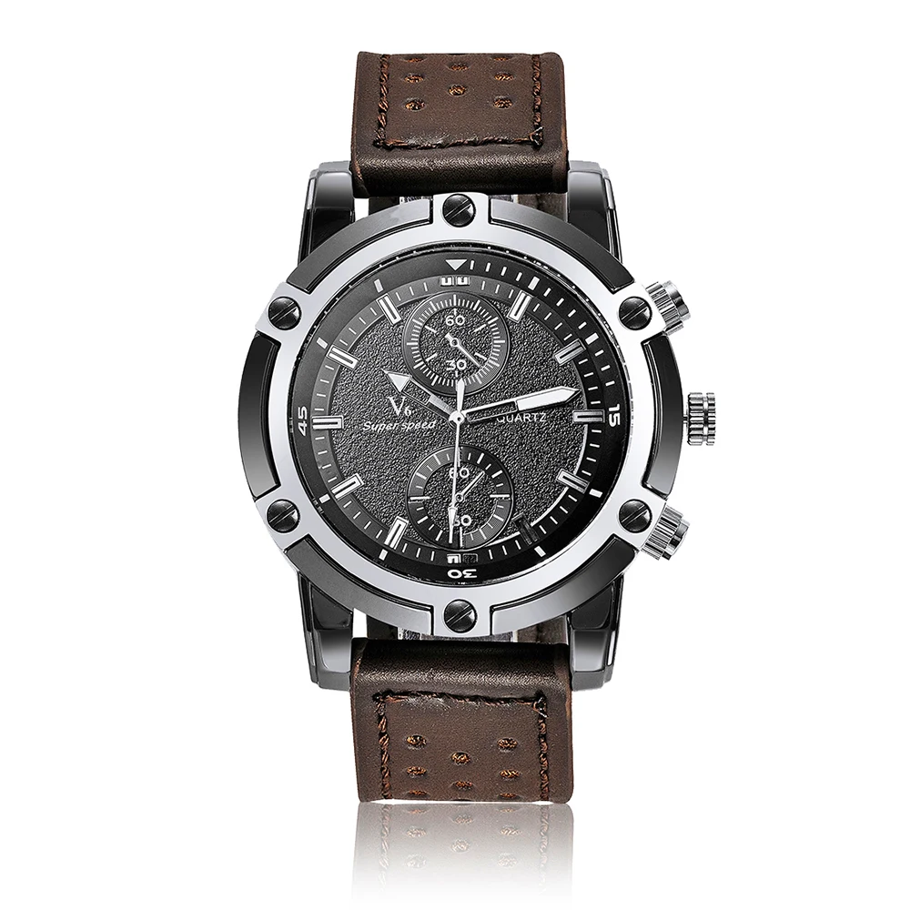 V6 V0289 Fashion Design Chinese Men Wristwatches Quartz Rubber 2 Dials Japan Cheap Hand Watch Rejoes