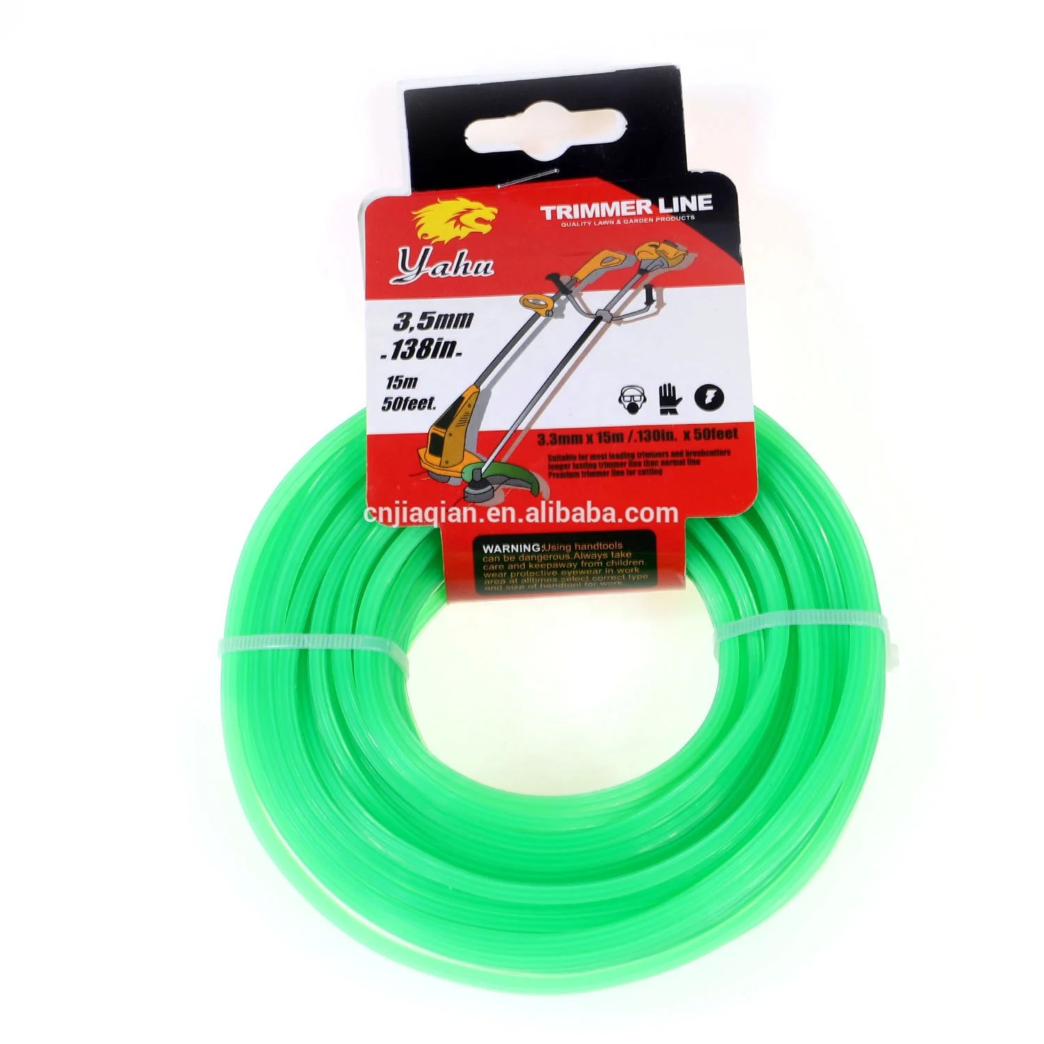Yahu 100% Nylon 6 Card Head 15M 50ft Long Lasting And Low Noise Grass Edge Trimmer Line
