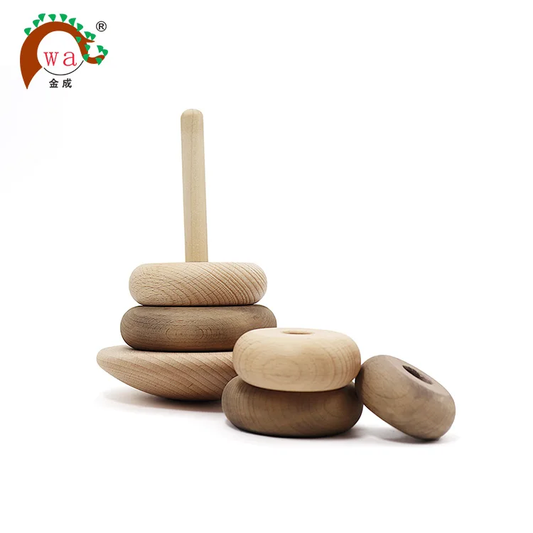 
Natural Wooden Stacking Rings Organic Kids Stracker Toy 