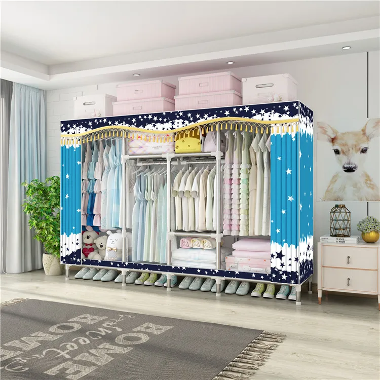 
Cheap Non Woven Fabric Easy Assembbly Clothes Closet Folding Wardrobe Fabric Portable Plastic C216 