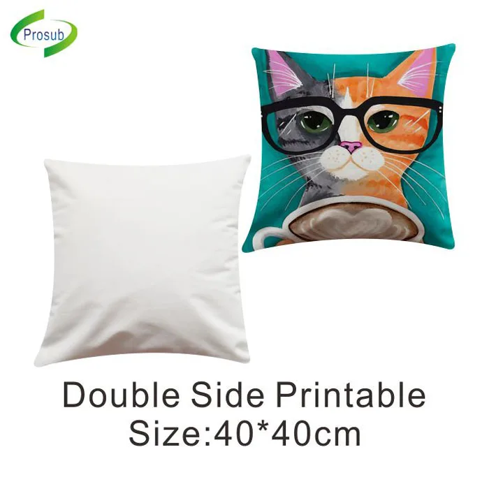 Prosub Sublimated Cushion Cover Diy Custom Printed 40*40CM Flannelette Sublimation Pocket Pillow Case Set