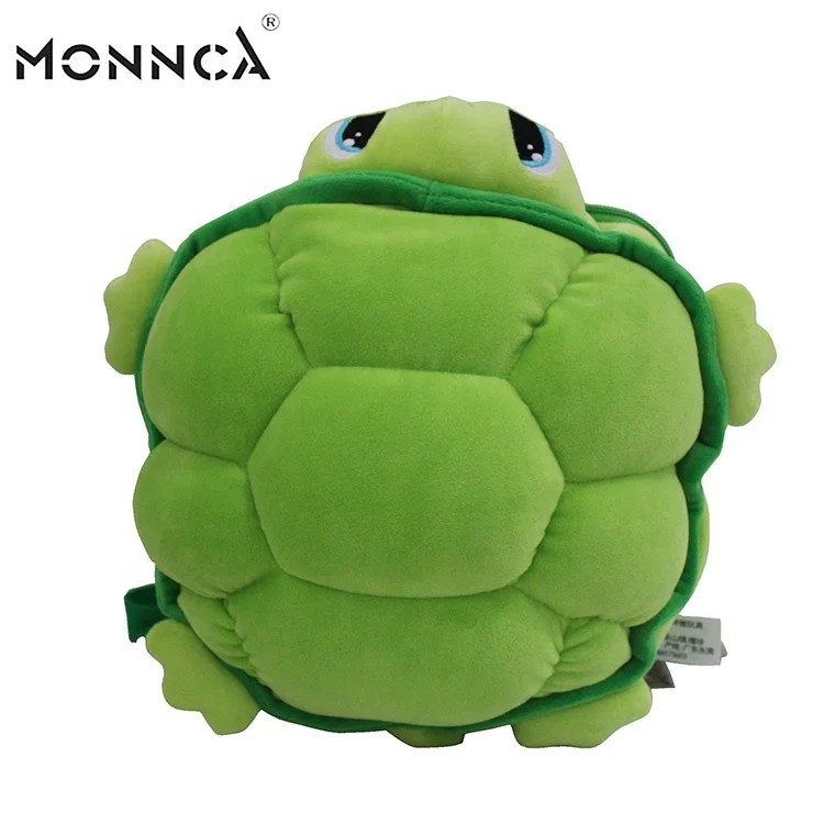 Monnca Custom Shoulder Plush Animal Stuffed Toy Bag For Kid OEM Plush Turtle Animal Backpack For Kids