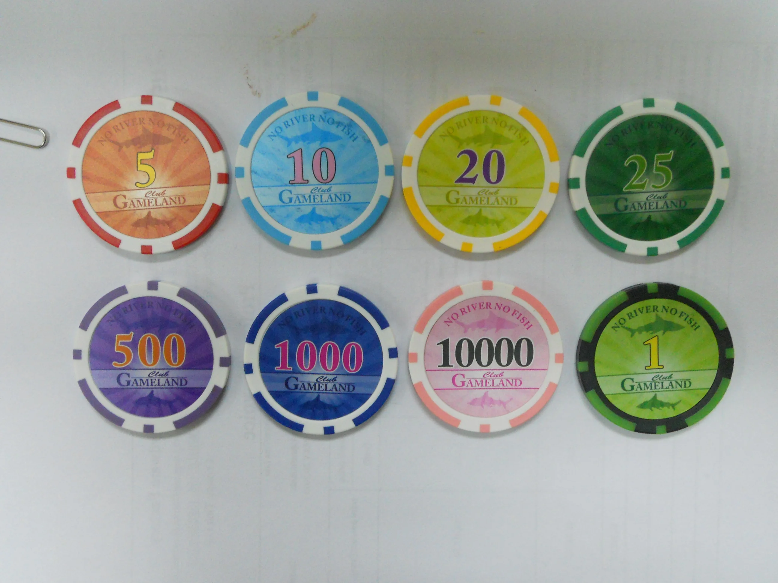 11.5G Durable ABS poker chips with stickers inlay