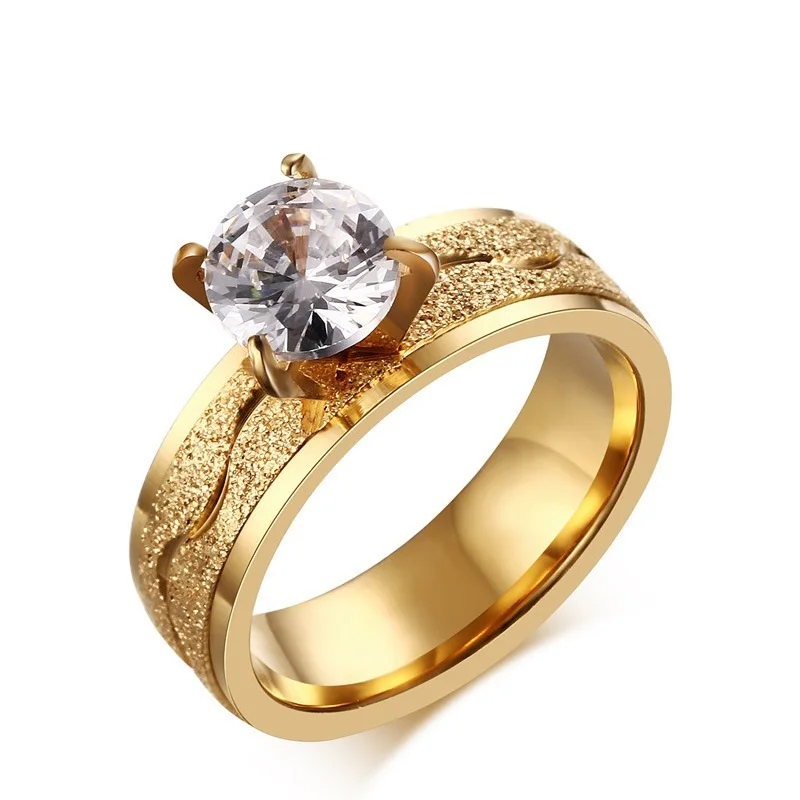 Simple india men gold ring design stainless steel engagement and wedding ring set with 14K gold ring