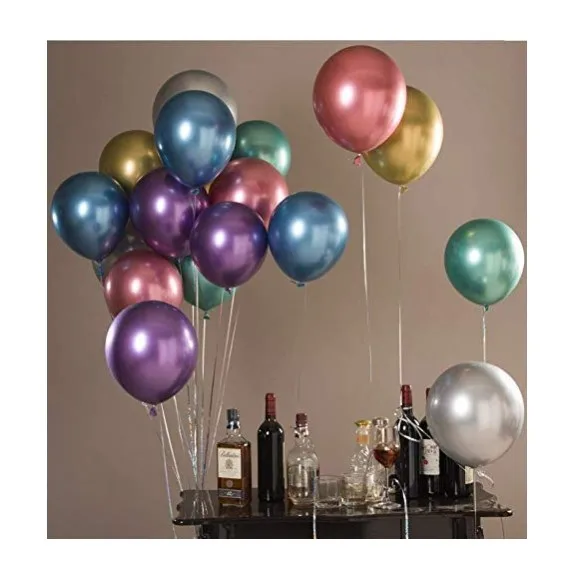Color latex balloons 12 inch 18 inch birthday party wedding decorations blue gold and silver metal balloons custom