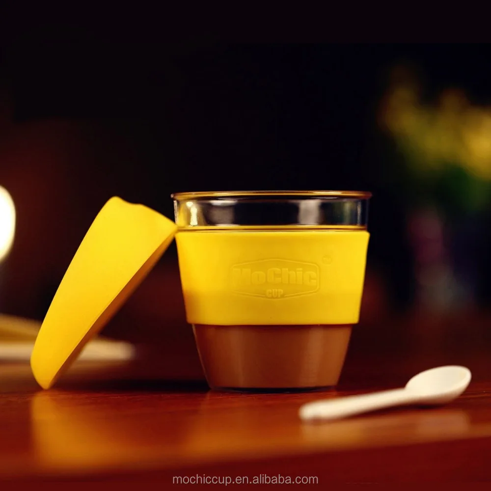 Мини Прозрачное стекло чашки с крышкой для офиса и кафе с помощью