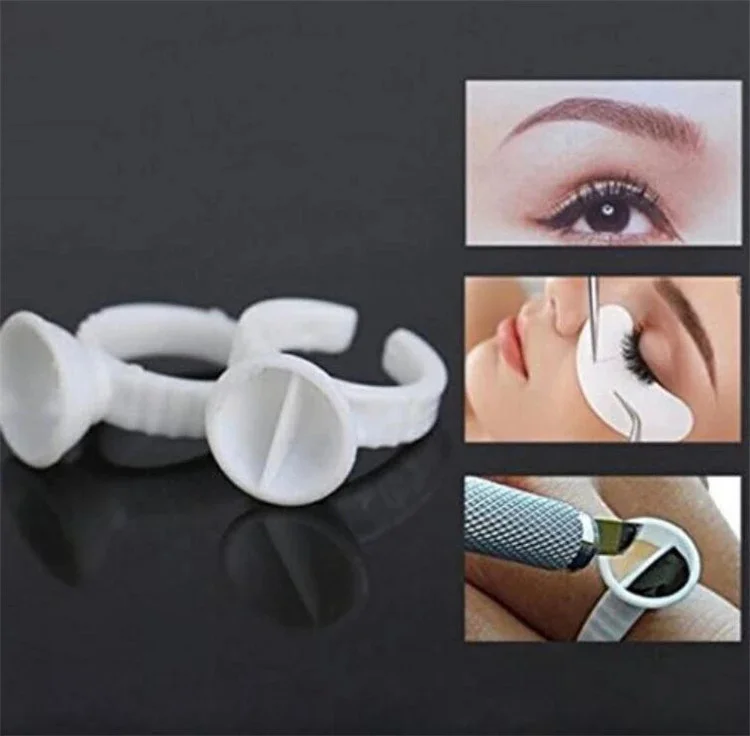 
Wholesale 100 piece/Bag Disposable Plastic Glue Lash Ring Eyelash Extension Glue Holder 